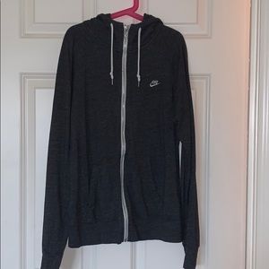 Grey hooded Nike Zip-Up